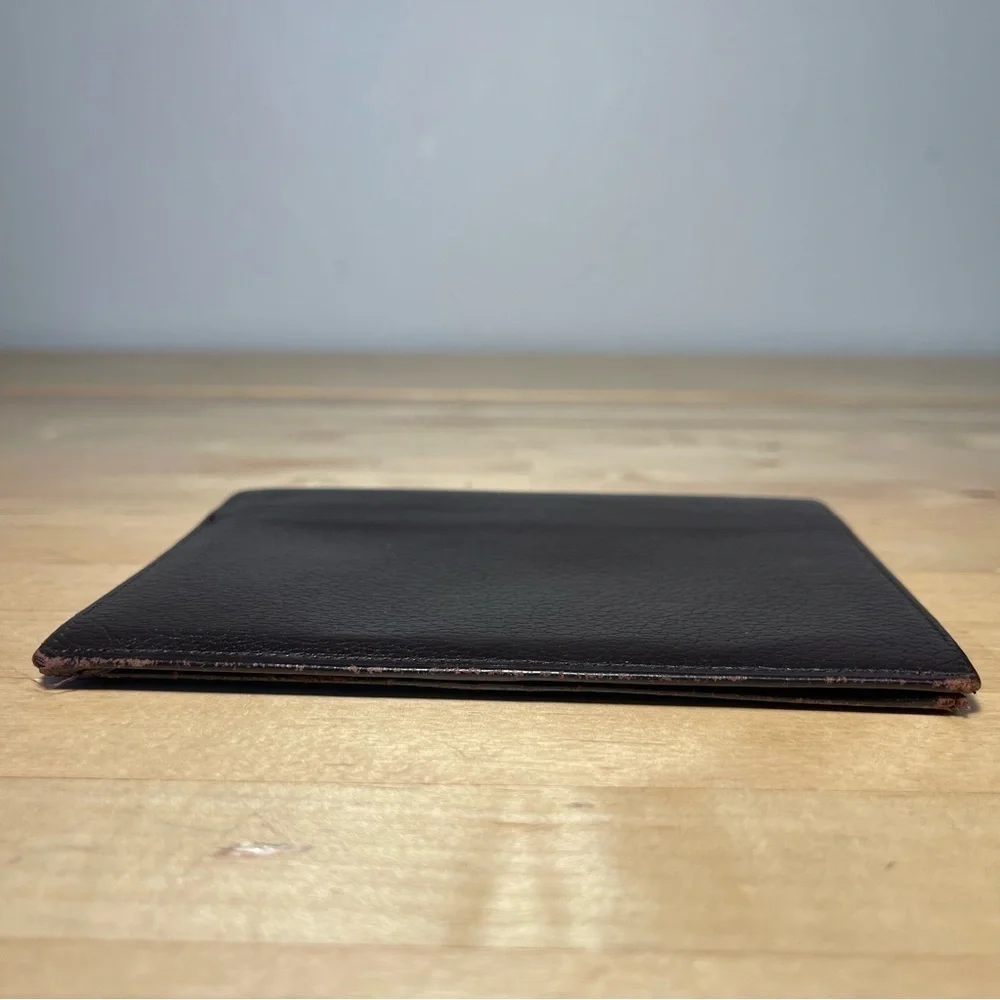 Vintage Steerhide Leather Wallet Attache Billfold Money Clip Brown Leather